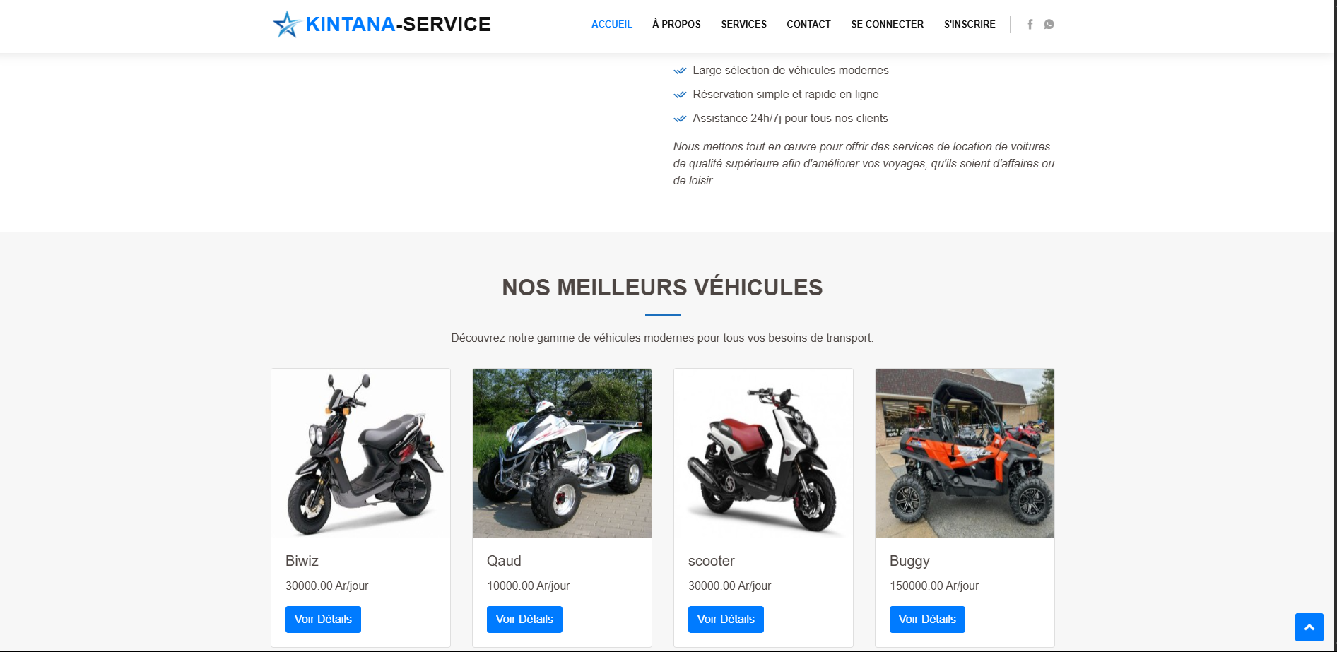 Site web de reservation vehicule pour location